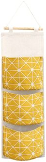 3 Grids Opknoping Opbergtas Wandmontage Garderobe Diversen Opknoping Zak Container Stof Katoen Cosmetische Speelgoed Organizer Qe