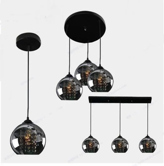 3 Heads Black pendant lights sail lang restaurant three word chassis led creative stage crystal pendant lamp