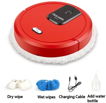 3-In-1 Automatische Vegen Robot Spray Desinfectie Uv Lui Huishoudelijke Usb Opladen Reinigingsmachine Intelligente Stofzuiger rood