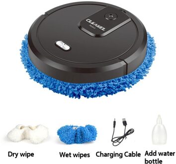 3-In-1 Automatische Vegen Robot Spray Desinfectie Uv Lui Huishoudelijke Usb Opladen Reinigingsmachine Intelligente Stofzuiger zwart