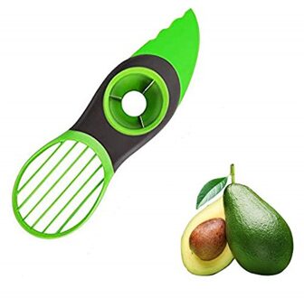 3 In 1 Avocado Slicer Peeler Multifunctionele Avocado Cutter Tool Fruit Peeler Cutter Geschikt Voor Fruit Salade In Huis Keuken groen