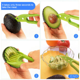 3 In 1 Avocado Slicer Shea Corer Boter Fruit Peeler Cutter Pulp Separator Plastic Mes Keuken Groente Gereedschap