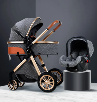 3 in 1 baby stroller Luxury High Landscape baby pram portable baby pushchair kinderwagen Baby Bassinet Foldable baby car new
