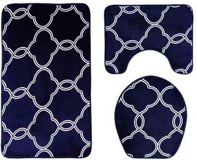 3 In 1 Badkamer Badmat Set Wc Tapijten Flanel Anti Slip Douche Tapijten Set Thuis Wc Deksel Cover Douche kamer Tapijt Vloermatten zoals getoond