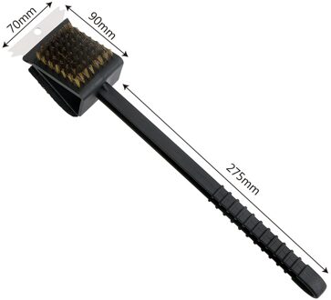 3 In 1 Bbq Borstel Lang Handvat Koperdraad Spons Schop Hoek Koperdraad Borstel Barbecue Grill Oven Schoon accessoires