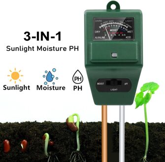 3 In 1 Bodem Tester Bodem Vocht Monitor Zuurgraad Vochtigheid Instrument Zonlicht Intensiteit Meten Analyser Voor Tuinieren Planten Soil PH Tester