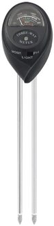 3 In 1 Bodem Water Vocht Licht Ph Meter Zuurgraad Vochtigheid Zonlicht Licht Tester Analyzer Voor Garden Plant Bloem Hydrocultuur zwart