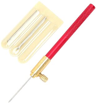 3 In 1 Borduurwerk Houten Handvat Haaknaald Franse Haak Borduren Kralen Hoepel Naaien Tool Set Met 3 Naalden rood