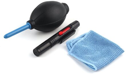 3 In 1 Camera Reinigingsset Lens Vegen Doek Len Pen Air Blower Digitale Camera Sensor Telescoop Toetsenborden Stofverwijdering schoon Kit