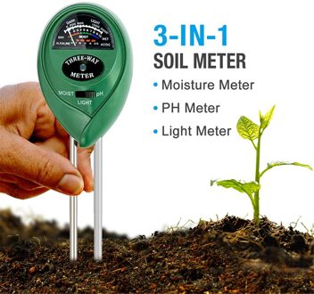 3-In-1 Digitale Ph Zuurgraad Meter Multifunctionele Bodem Tester Vochtmeter Zonlicht Intensiteit Meting Analyze Instrument