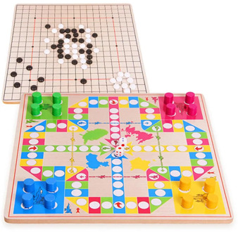 3 in 1 Double-Faced Foldable Wooden Flying Ludo Go Game Gomoku Travel Board Toy Funny Developing Intelligent Educational Toys