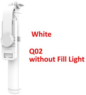 3 In 1 Draadloze Bluetooth Selfie Stick Opvouwbare Mini Statief Met Licht Invullen Sluiter Afstandsbediening Voor Iphone/android/Huawei Q02 wit