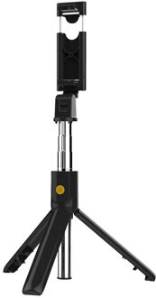 3 In 1 Draadloze Bluetooth Selfie Stick Voor Iphone/Android/Huawei Opvouwbare Handheld Monopod Shutter Remote Uitschuifbare Mini statief zwart