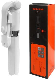 3 In 1 Draadloze Bluetooth Selfie Stok Uitschuifbare Handheld Monopod Opvouwbare Mini Statief Met Afstandsbediening Sluiter Voor Iphone 11 Pro xs wit