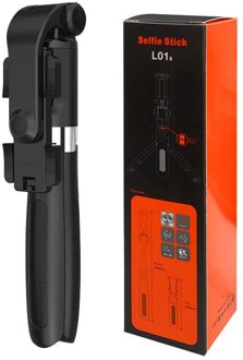 3 In 1 Draadloze Bluetooth Selfie Stok Uitschuifbare Handheld Monopod Opvouwbare Mini Statief Met Afstandsbediening Sluiter Voor Iphone zwart