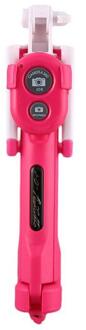 3 in 1 Draadloze Selfie Stick Handheld Monopod Shutter Remote Opvouwbare Statief Voor iPhone Voor Android roze