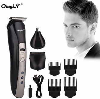 3 in 1 Electric Nose Ear Hair Trimmer Men Rechargeable Eyebrow Razor Face Shaver Hair Removal Trimmer Beard Cleaning Machine