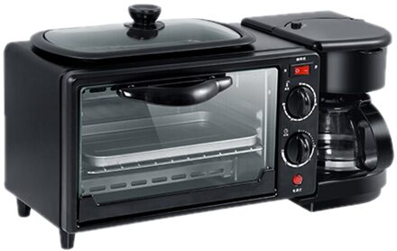 3 In 1 Elektrische Ontbijt Machine Multifunctionele Koffiezetapparaat Koekenpan Mini Oven Huishoudelijke Brood Pizza Oven Koekenpan EU