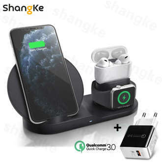 3 in 1 Fast Wireless Charger Dock Station Fast Charging For iPhone 12 12 Pro SE 11 XR XS for Apple Watch 2 3 4 5 For AirPods Pro