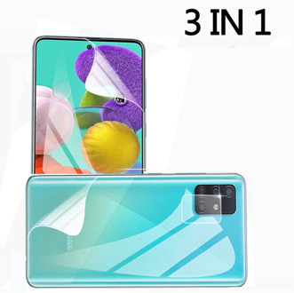 3 in 1 Front and Back Film For Samsung Galaxy A51 A71 Hydrogel Films On Samsun A11 A21 A31 A41 Soft Camera Protective Film