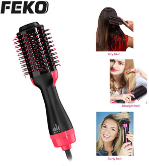 3 IN 1 Hair Dryer Multicolor Hot Air Comb Hair Straightener Hair Curler Brush Salon Styling Comb Styling Tools