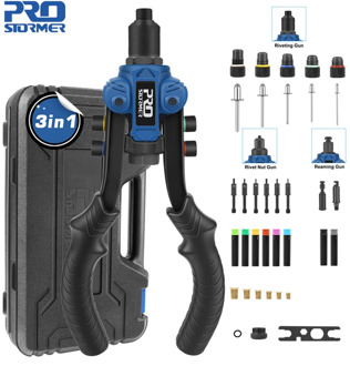 3 in 1 Hand Rivet Nut Guns Riveter of Sleeve Nuts Threaded Rivet Tool for Auto Multi Reaming by PROSTORMER