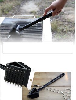 3 In 1 Hoek Koperdraad Borstel Barbecue Grill Oven Schoonmaken Bbq Reinigingsborstel Koper Spons Schop Lange Handvat Grill cleaner