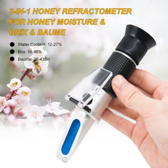 3-In-1 Honing Refractometers Voor Imker Honing Vocht & Brix & Baumes Bijenteelt Honing Refractometer Water inhoud Meter