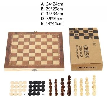 3 In 1 Houten Internationale Schaakspel Board Games Checkers Puzzel Game Actief