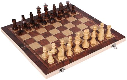 3 In 1 Houten Schaken Backgammon Checkers 5 Maten Van Schaken Sets Tafel Games Geschikt Voor Reizen En Concurrentie 39X39cm