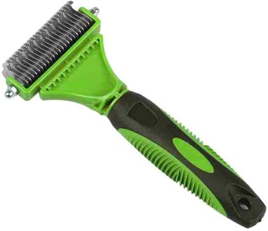 3-In-1 Huisdier Hond Kat Dematting Bruidegom Deshedding Tool Haar Kam Borstel Rake B99 groen
