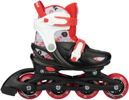 3-in-1 Inline Skates Verstelbaar - Street Shift - Zwart / Rood - Maat 25-28