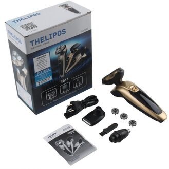 3 In 1 Mannen Elektrisch Scheerapparaat Blade Oplaadbare Drijvende Scheermes Wasbare Elektrische Baard Trimmer Neus Oorhaar Trimmer Machine