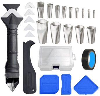 3 In 1 Metalen Spatel Nozzle Uitstrijkje Gepolijst Mortel Schraap Keuken Badkamer Windows 27 Pcs Doos