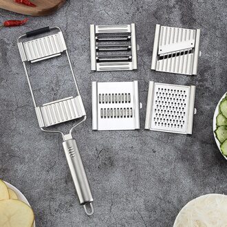 3-In-1 Multi-Gebruik Keuken Slicer Set Citroen Kaas Rvs Groentensnijder Vervangbare Shredder Voor ui Aardappel 4-in-1