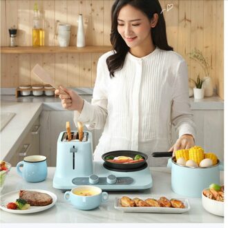 3 In 1 Multifunctionele Ontbijt Machine Huishoudelijke Broodrooster Elektrische Brood Broodrooster Met Bakken Verwarming Gekookt Ei UK