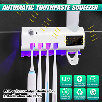 3 In 1 Multifunctionele Ultraviolet Tandenborstel Desinfectie Sterilisator Tandenborstel Rack Plank Uv Disinfector Tandpasta Squeezers