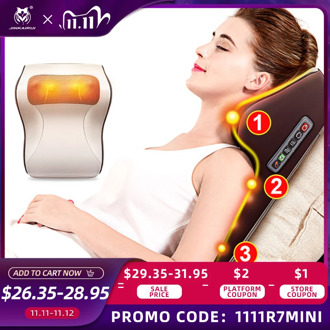 3 in 1 Newest Massage Pillow with Car Home Duel Use Easy Carry Neck Back Shoulder Waist Body Massager Gift Relief Pain EU plugs