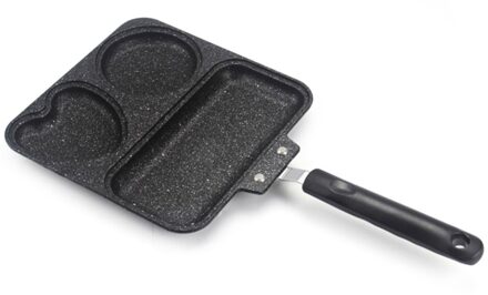 3-In-1 Ontbijt Lade Non Stick Steak Koekenpan Pot Bakvormen Aluminium Huishoudelijke Grill Plaat Koken Mould