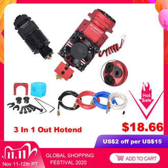 3 In 1 Out Hotend Three Color Switching 12V 24V Heater 0.4/1.75mm J-head Hotend 3D Printer Parts For Titan MK8 Bowden Extruder