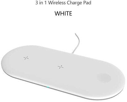 3 in 1 Qi Draadloze Oplader Pad 2W Magnetische Opladen voor iWatch Serie 4 3 2 1 Draadloze Quick lading voor Samsung iPhone iPods Pro 3 in 1 Pad wit