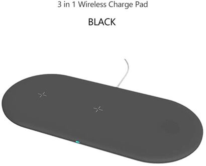 3 in 1 Qi Draadloze Oplader Pad 2W Magnetische Opladen voor iWatch Serie 4 3 2 1 Draadloze Quick lading voor Samsung iPhone iPods Pro 3 in 1 Pad zwart