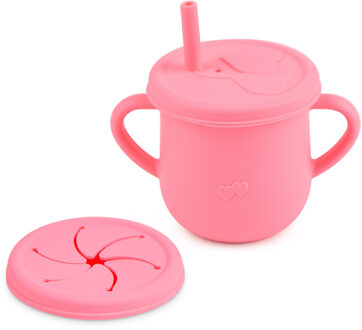 3 in 1 Rietjes & Snack Beker - Watermeloen Roze