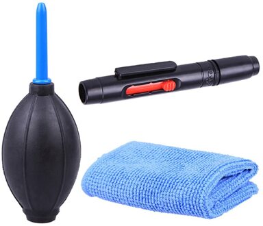3-In-1 Schoonmaakdoekje Borstel En Air Blower Digitale Camera Dust Cleaning Kit Fotografie Professionele Schoonmaak Tool