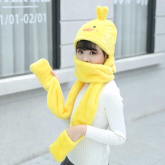 3 In 1 Sjaal Herfst Winter Warme Sjaal Vrouwen Studenten Vrouwelijke Winter Soft Hooded Leuke Sjaal Zakken Handschoenen Sjaals Hoed 10