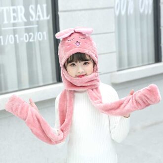 3 In 1 Sjaal Herfst Winter Warme Sjaal Vrouwen Studenten Vrouwelijke Winter Soft Hooded Leuke Sjaal Zakken Handschoenen Sjaals Hoed 9