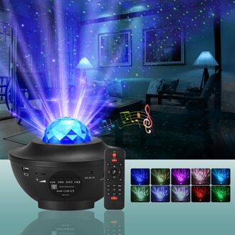3-In-1 Sky Star Projector Ocean Wave Nachtlampje Projector, bluetooth Speaker Music Speaker Voor Kinderen Volwassen Slaapkamer