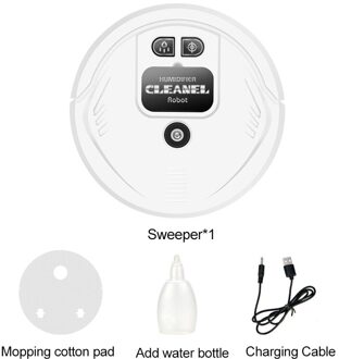 3-In-1 Smart Stofzuigers Robot Automatische Tapijt Reinigen Stof Haar Vegen Usb Oplaadbare Stofzuiger Vacuo wit