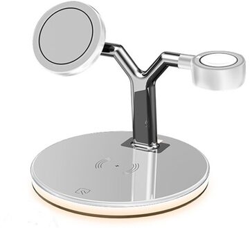 3 In 1 Snelle Draadloze Vouwen Opladen Station Voor Magsafe Iphone 12 Pro Max Telefoon Draadloze Oplader Voor Apple Horloge airpods Pro wit