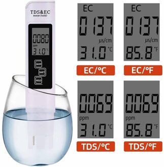 3 In 1 Tds Ec Meter Temperatuur Digitale Lcd Tester Pen Water Zuiverheid Filter 4 Verschillende Modi Water Meter Testen pen Niveau Tester